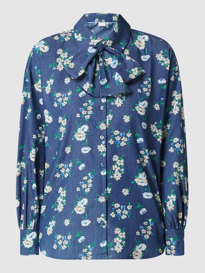 Nümph Blouse met bloemenmotief, model 'Nuedelle' Donkerblauw - 2