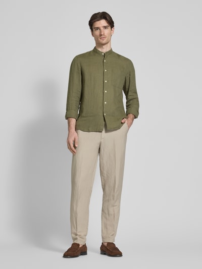 Marc O'Polo Koszula casualowa o kroju regular fit z czystego lnu Oliwkowy 1