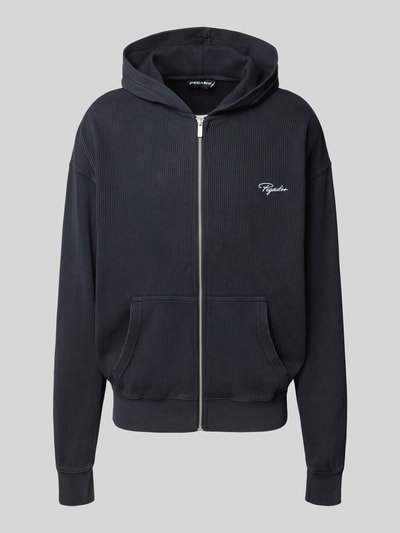 Pegador Oversized Sweatjacke mit Logo-Stitching und Kapuze Black 2
