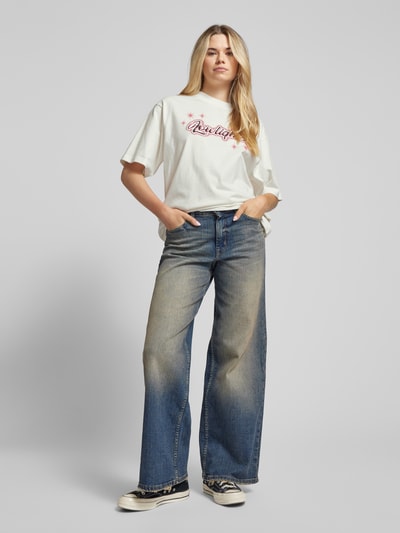 Low Lights Studios Oversized T-Shirt mit Label-Print Modell 'SPARKLE' Ecru 1