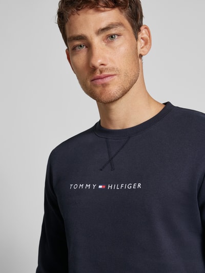 Tommy Hilfiger Bluza z nadrukiem z logo model ‘TRACK TOP’ Ciemnoniebieski 3