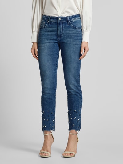 s.Oliver RED LABEL Slim Fit Jeans aus Baumwoll-Mix mit Schmucksteinen Modell 'BETSY' Jeansblau 4