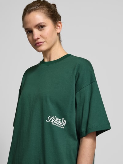 ANOTHER COTTON LAB Oversized T-shirt met labelprint Donkergroen - 3