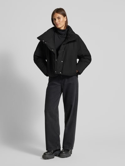 Jake*s Casual Gewatteerd jack met opstaande kraag Zwart - 1