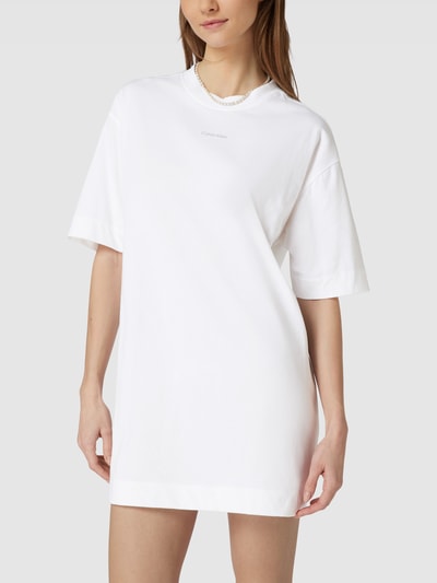 Calvin Klein Performance Relaxed Fit T-Shirt-Kleid mit Label-Print Weiss 4