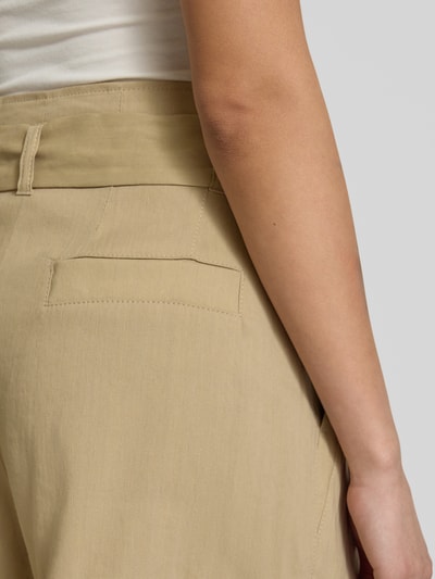 Marc Cain Bermuda van linnenmix met strikceintuur Zand - 3