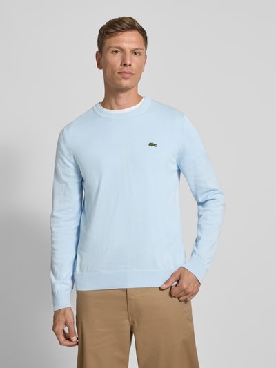 Lacoste Regular Fit Strickpullover aus Baumwoll-Mix  Hellblau 4