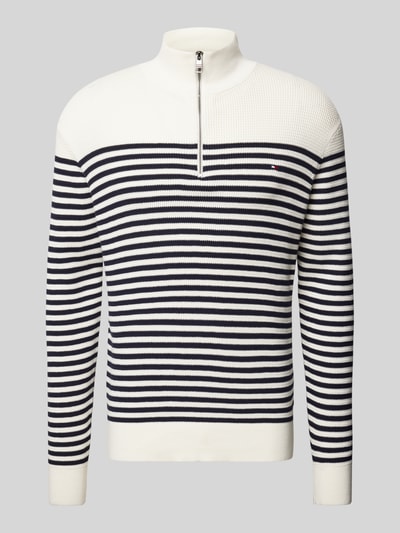 Tommy Hilfiger Strickpullover mit Stehkragen Ecru 2