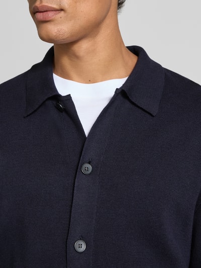 Jack & Jones Premium Strickjacke mit Kentkragen Modell 'MILANO' Dunkelblau 3