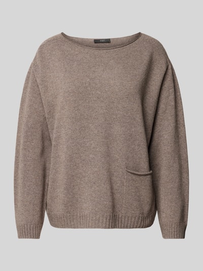 Oui Gebreide pullover met steekzak Taupe - 2