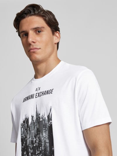 ARMANI EXCHANGE T-shirt met label- en motiefprint Wit - 3