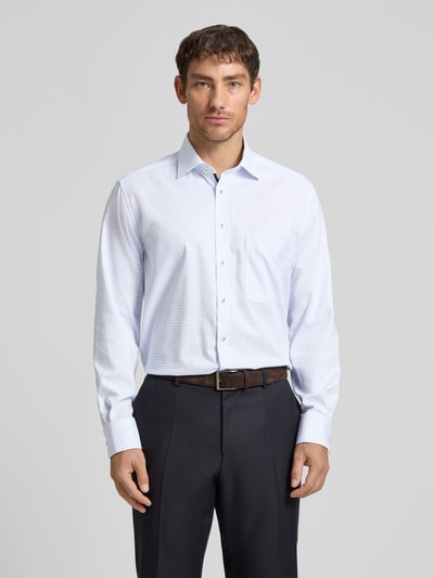 ETERNA Comfort Fit zakelijk hemd van katoen met kentkraag Bleu - 4