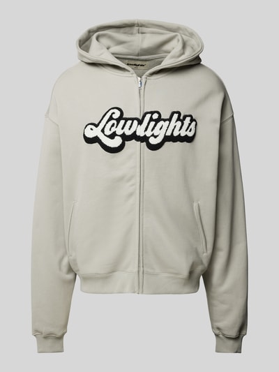 Low Lights Studios Sweatjacke mit Label-Badge Modell 'TRENDY' Hellgrau 2