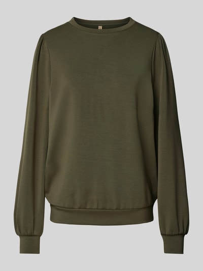 Soyaconcept Sweatshirt met ruches, model 'Banu' Kaki - 2