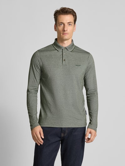 HECHTER PARIS Longsleeve mit Polokragen und kurzer Knopfleiste Gruen 4