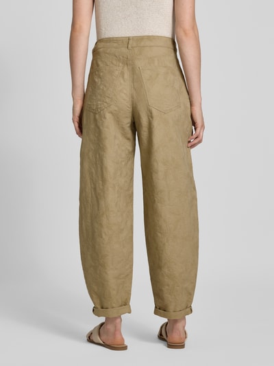 Christian Berg Woman Stoffhose aus Baumwoll-Leinen-Mix Taupe 5