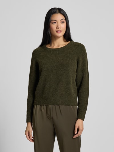 Samsøe Samsøe Strickpullover aus Woll-Mix mit Rundhalsausschnitt Oliv Melange 4