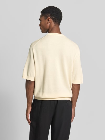 Selected Homme t-shirt o kroju relaxed fit z czystej bawełny model 'TORINO' Złamany biały 5