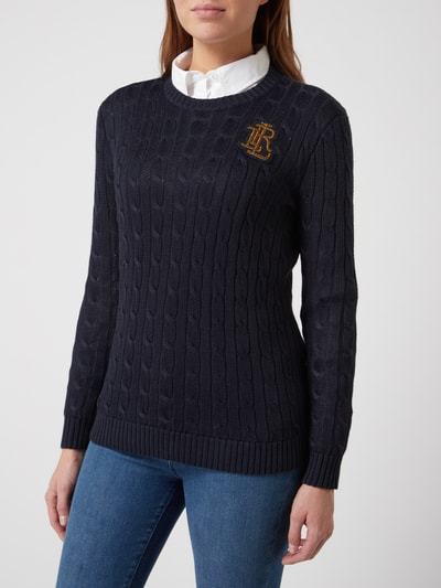 Lauren Ralph Lauren Pullover met kabelmotief Marineblauw - 4