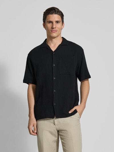 JAKE*S STUDIO MEN Freizeithemd mit Knopfleiste Black 4