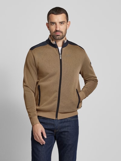 bugatti Sweatjacke mit Reißverschluss Taupe 4