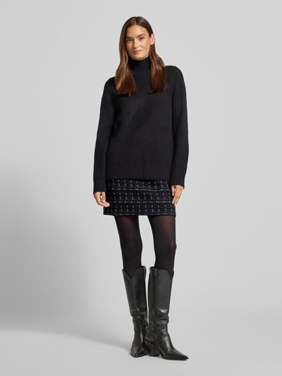 Liu Jo White Minirock mit Reißverschluss Metallic Black 1