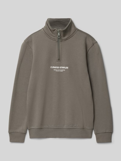 Only & Sons Regular fit sweatshirt van katoenmix, model 'CURATED' Rietgroen - 1