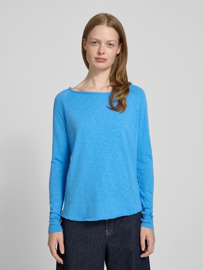 American Vintage Shirt met lange mouwen en boothals, model 'SONOMA' Bleu - 4