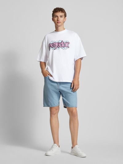 Pegador Oversized T-Shirt mit Label-Print Modell 'BREEN' Weiss 1