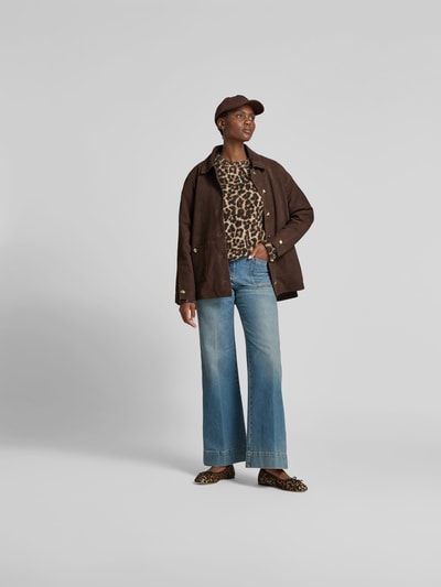 Anine Bing Regular Fit Jacke mit Umlegekragen Dunkelbraun 1