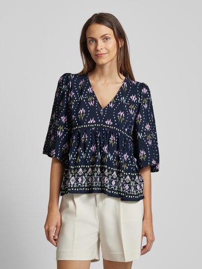 Bash Bluse aus Viskose mit Allover-Muster Marine 4