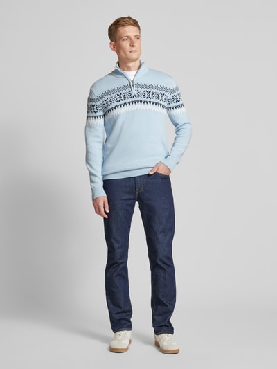 MCNEAL Gebreide pullover met opstaande kraag Lichtblauw - 1