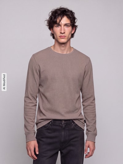 s.Oliver RED LABEL Regular fit shirt met lange mouwen van puur katoen Middenbruin - 4