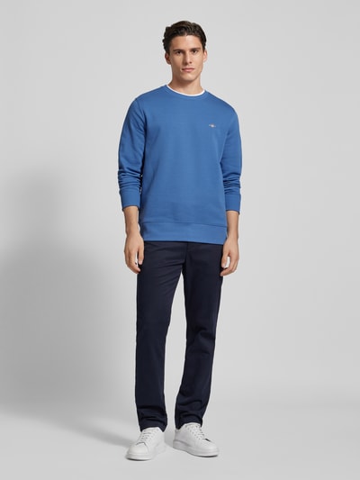 Gant Sweatshirt mit  Label-Stitching Modell 'SHIELD' Royal 1