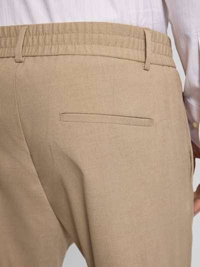 s.Oliver BLACK LABEL Slim fit pantalon met elastische band Camel - 3