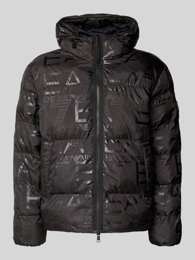 EA7 Emporio Armani Regular fit gewatteerd jack met all-over logoprint, model 'MOUNTAIN' Zwart - 2