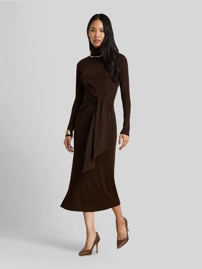 Lauren Ralph Lauren Regular Fit Freizeitkleid aus Baumwoll-Modal-Mix Dunkelbraun 4