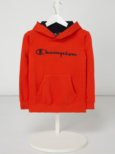 CHAMPION Bluza z kapturem z gumowym nadrukiem z logo  Czerwony 1