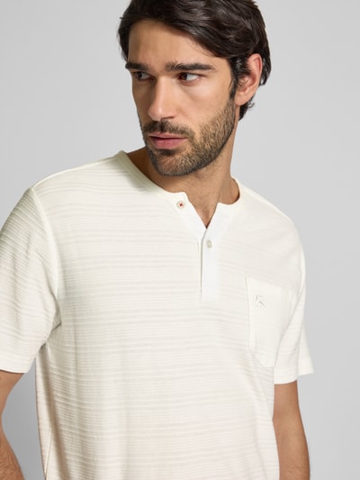 Lerros T-Shirt mit Brusttasche und Label-Stitching Modell 'SERAFINO' Offwhite 3