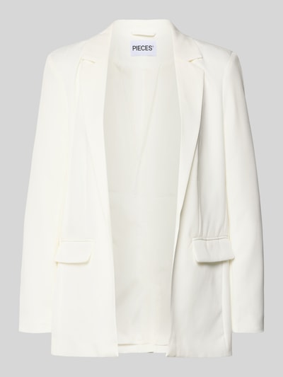 Produktfoto, Loose Fit Longblazer mit Abnähern Model 'BOZZY' von Pieces, efekt: jednolity kolor, kołnierz z połami, długi rękaw, kieszenie z patką, aplikacja z wyhaftowanym logo, bez zapięcia.