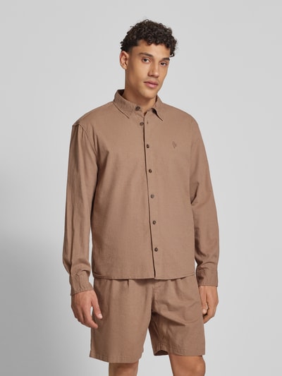 REVIEW Loose Fit Freizeithemd aus Baumwoll-Leinen-Mix Mud 4