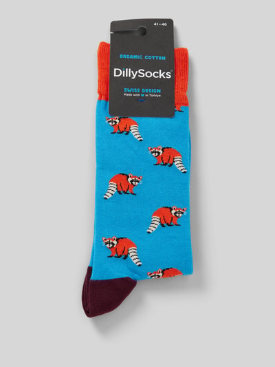 DillySocks Skarpety z wyhaftowanym motywem model ‘Look Racoon’ Jasnoniebieski 3