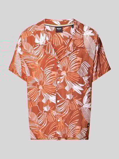 BOSS Relaxed fit vrijetijdsoverhemd met resortkraag Oranje - 2