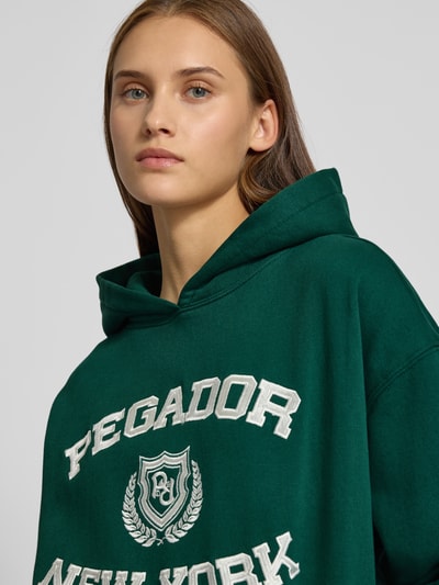 Pegador Oversized hoodie met logostitching, model 'Frieda' Donkergroen - 3