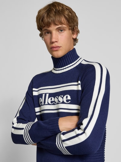 Ellesse Gebreide pullover met opstaande kraag, model 'PELLINI' Donkerblauw - 3