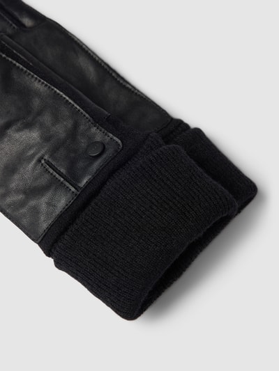 Esprit Rękawiczki ze skóry jagnięcej z szerokim brzegiem Czarny 2