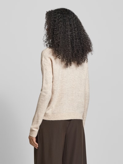 VERO MODA Regular fit gebreide pullover met overhemdkraag, model 'LEFILE' Ecru - 5