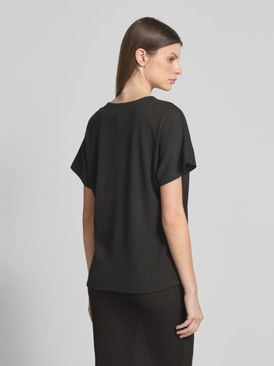 Soyaconcept Regular Fit T-Shirt mit V-Ausschnitt Modell 'DELIA' Black 5