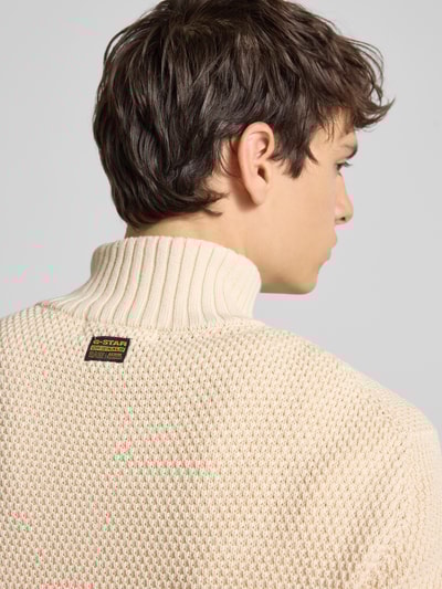 G-Star Raw Gebreide pullover met ribboorden Offwhite - 3