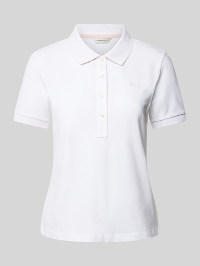 Gant Regular fit poloshirt in effen design Wit - 2